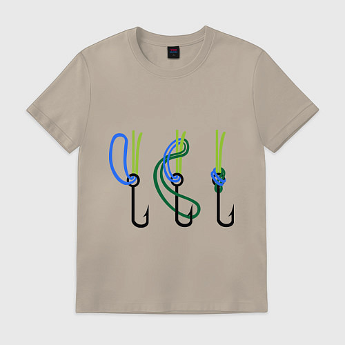 Мужская футболка Рыболовный узел / Миндальный – фото 1