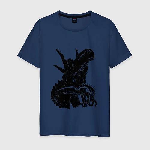 Мужская футболка Black Alien / Тёмно-синий – фото 1
