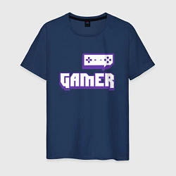 Футболка хлопковая мужская Twitch Gamer, цвет: тёмно-синий