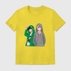 Футболка хлопковая мужская Моя геройская академия, цвет: желтый