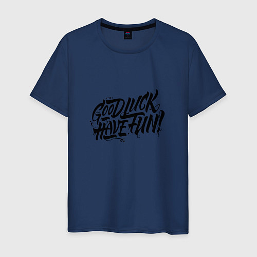 Мужская футболка GLHF / Тёмно-синий – фото 1