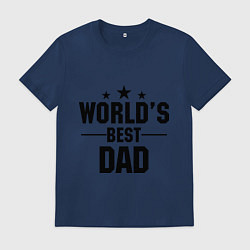Футболка хлопковая мужская Worlds best DADDY, цвет: тёмно-синий