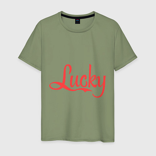 Мужская футболка Lucky logo / Авокадо – фото 1