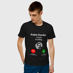 Футболка хлопковая мужская Escobar is calling цвета черный — фото 2