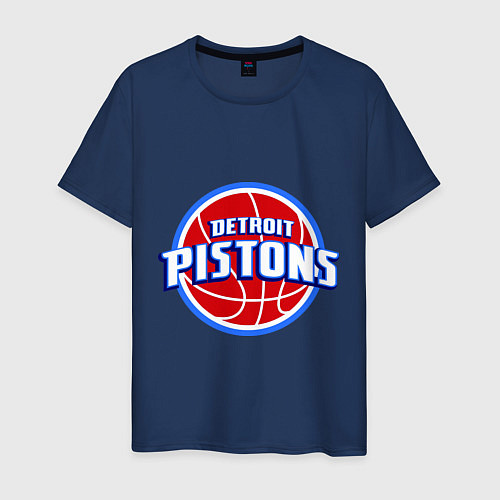 Мужская футболка Detroit Pistons - logo / Тёмно-синий – фото 1