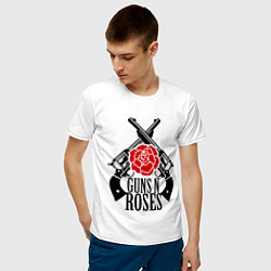 Футболка хлопковая мужская Guns n Roses: guns, цвет: белый — фото 2