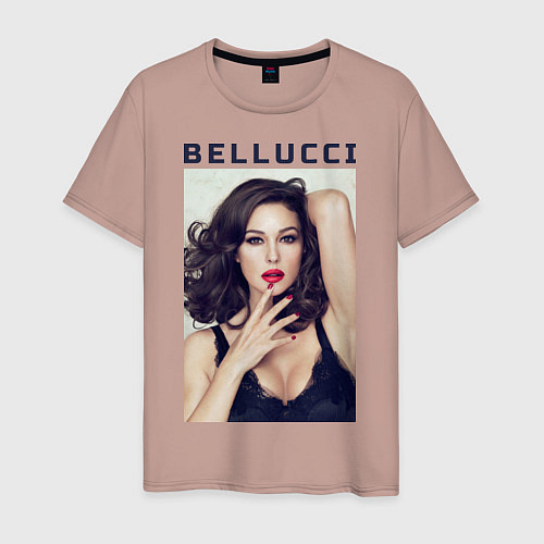 Мужская футболка Monica Bellucci: Red lips / Пыльно-розовый – фото 1