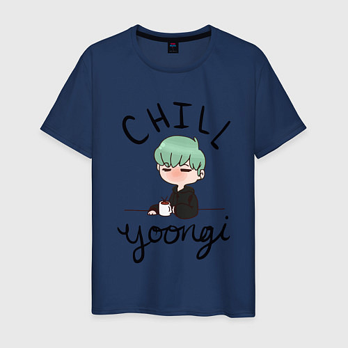 Мужская футболка Chill Yoongi / Тёмно-синий – фото 1