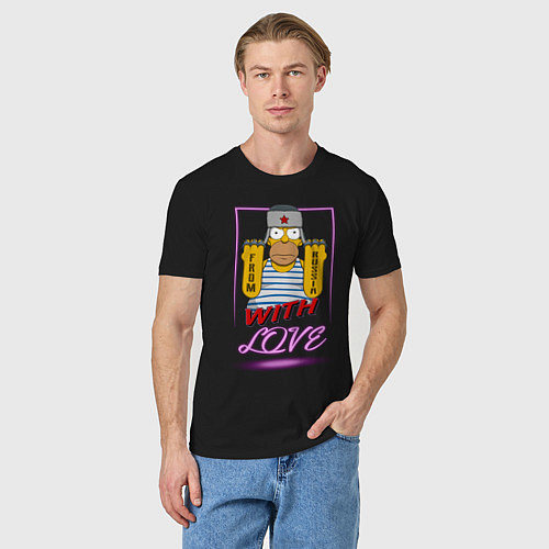 Мужская футболка Homer with love / Черный – фото 3