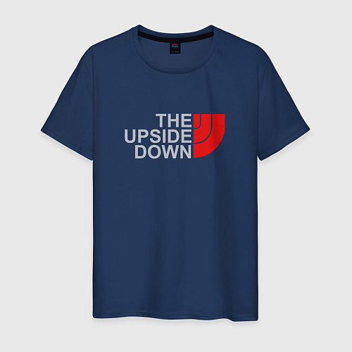 Мужская футболка The Upside Down / Тёмно-синий – фото 1