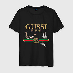 Футболка хлопковая мужская GUSSI Village Version, цвет: черный