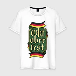 Футболка хлопковая мужская Oktoberfest Germany, цвет: белый