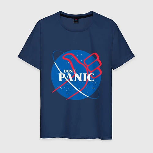 Мужская футболка Не паникуй / Тёмно-синий – фото 1