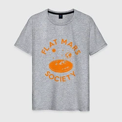 Футболка хлопковая мужская Flat Mars Society, цвет: меланж