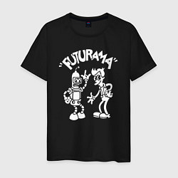 Футболка хлопковая мужская Futurama Cartoon, цвет: черный