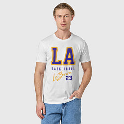 Футболка хлопковая мужская Lebron 23: Los Angeles, цвет: белый — фото 2