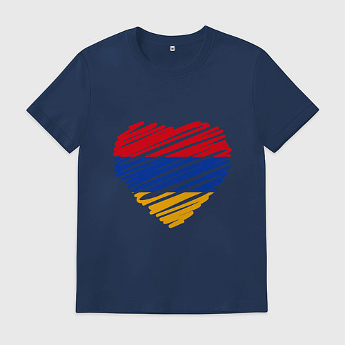 Мужская футболка Сердце Армении / Тёмно-синий – фото 1