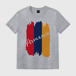 Футболка хлопковая мужская Armenia in my heart, цвет: меланж
