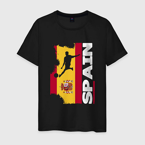 Мужская футболка Spain Football / Черный – фото 1