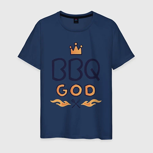 Мужская футболка BBQ God / Тёмно-синий – фото 1