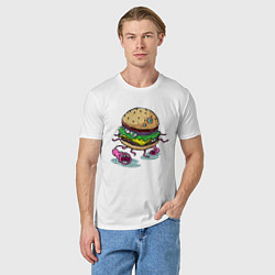 Футболка хлопковая мужская Chef Burger, цвет: белый — фото 2