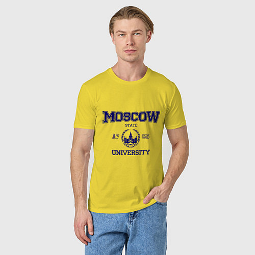 Мужская футболка MGU Moscow University / Желтый – фото 3
