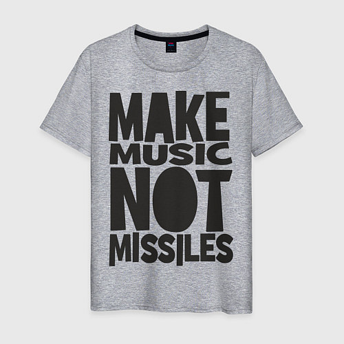 Мужская футболка Make Music Not Missiles / Меланж – фото 1