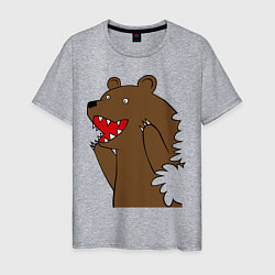 Футболка хлопковая мужская Медведь цензурный, цвет: меланж