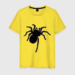 Футболка хлопковая мужская Черный паук, цвет: желтый