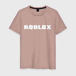 Футболка хлопковая мужская Roblox Logo, цвет: пыльно-розовый