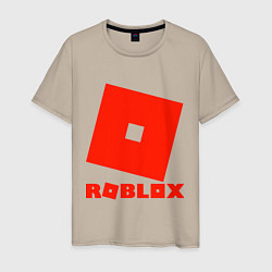 Футболка хлопковая мужская Roblox Logo, цвет: миндальный