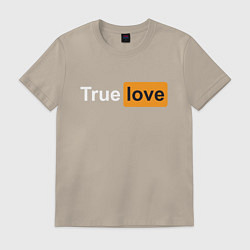 Футболка хлопковая мужская True Love, цвет: миндальный