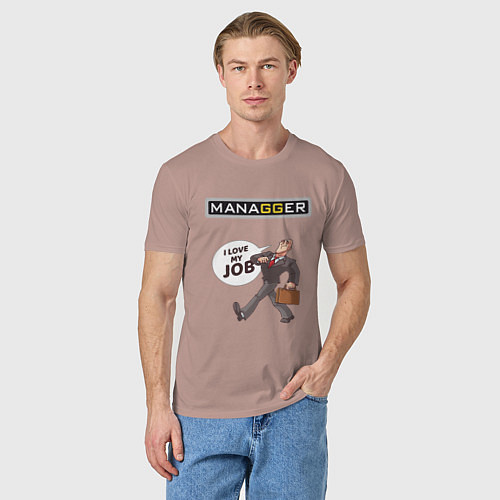 Мужская футболка MANAGGER / Пыльно-розовый – фото 3