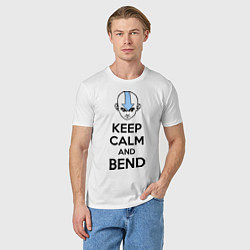 Футболка хлопковая мужская Keep Calm & Bend, цвет: белый — фото 2