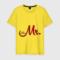 Футболка хлопковая мужская Mr. Just married, цвет: желтый