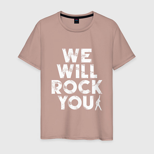 Мужская футболка We Wil Rock You / Пыльно-розовый – фото 1