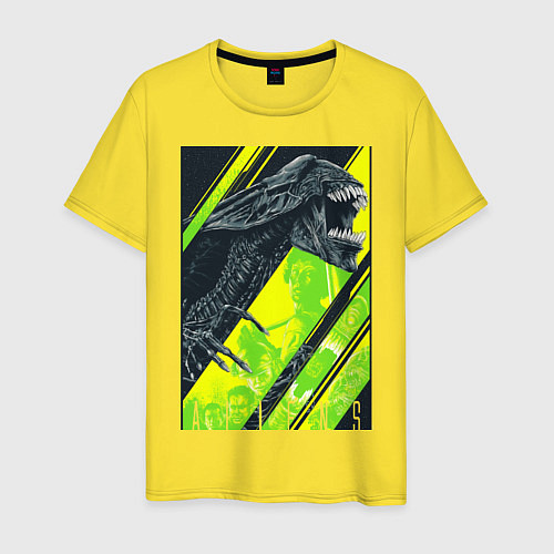 Мужская футболка Чужой alien / Желтый – фото 1