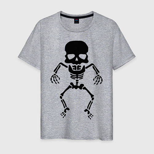 Мужская футболка Маленький скелет / Меланж – фото 1