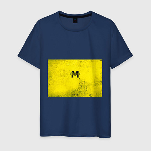 Мужская футболка Metro Exodus: Yellow Grunge / Тёмно-синий – фото 1
