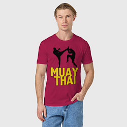 Футболка хлопковая мужская Muay Thai, цвет: маджента — фото 2