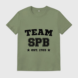 Футболка хлопковая мужская Team SPB est. 1703, цвет: авокадо