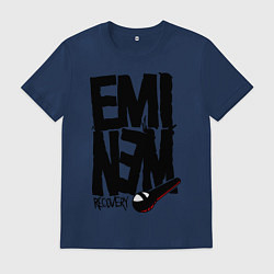Футболка хлопковая мужская Eminem recovery, цвет: тёмно-синий