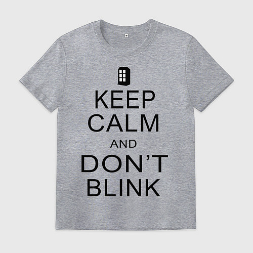 Мужская футболка Keep Calm & Don't Blink / Меланж – фото 1
