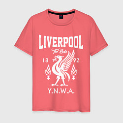 Футболка хлопковая мужская Liverpool YNWA, цвет: коралловый