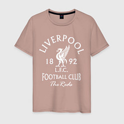 Футболка хлопковая мужская Liverpool: Football Club, цвет: пыльно-розовый