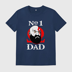 Футболка хлопковая мужская Dad Kratos, цвет: тёмно-синий