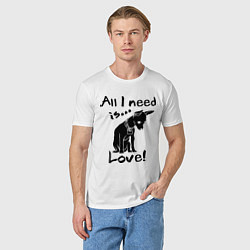 Футболка хлопковая мужская All i need is love, цвет: белый — фото 2