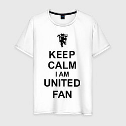 Футболка хлопковая мужская Keep Calm & United fan, цвет: белый