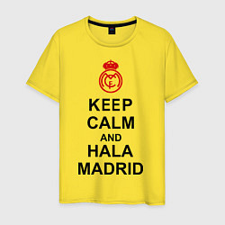 Футболка хлопковая мужская Keep Calm & Hala Madrid, цвет: желтый