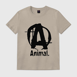 Футболка хлопковая мужская Animal Logo, цвет: миндальный
